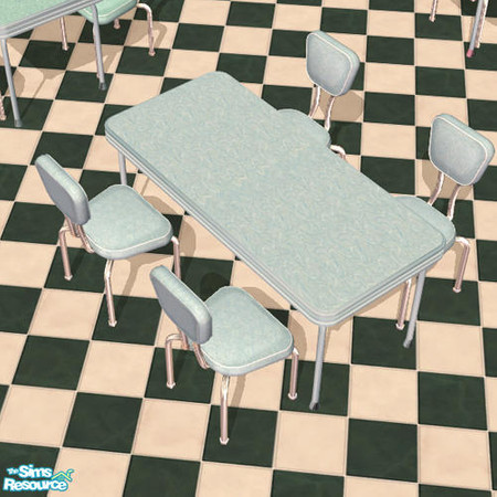Sims 2 — 1950 2x1 - Hipster Chair Boomera LgtBlue by DOT — Hipster Chair Boomerang LgtBlue 1950 2x1 Table MESH, Hipster