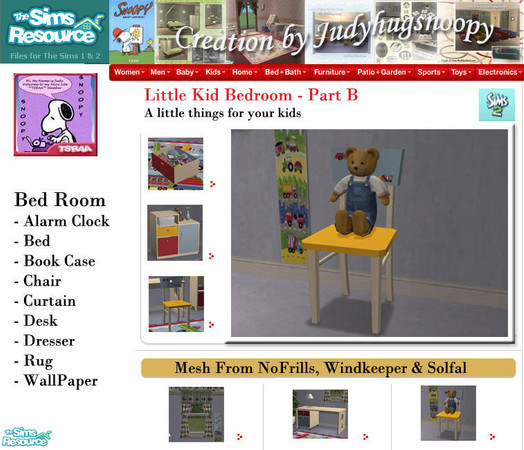 Sims 2 — Judy Little Kid Bedroom - ChairWithBear by judyhugsnoopy — Another choice for your little kid bed room. Recolor