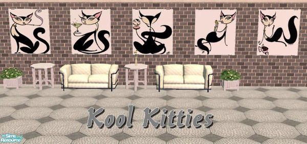 Sims 2 — Kool Kitties by Malitia — All cloned from "Grilled Cheese".