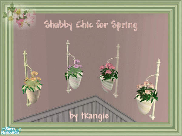 Sims 2 — Shabby Chic Wall Planter by thkehne — Continuing as requested on the shabby chic theme, I am adding a wall