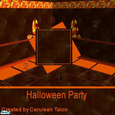Sims 2 — Halloween Party Set - Halloween Pumpkin 1 Carpet by Cerulean Talon — Your Sims can throw the best Halloween