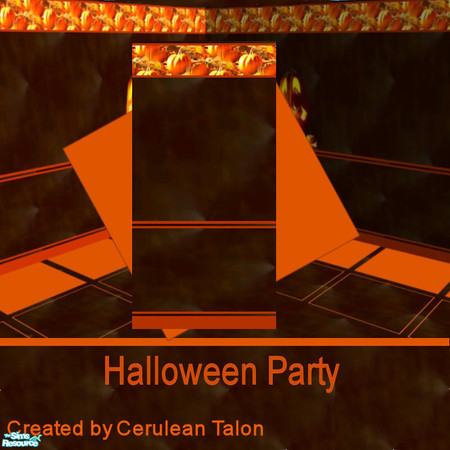 Sims 2 — Halloween Party Set - Halloween Pumpkin Boarder Wallpaper by Cerulean Talon — Your Sims can throw the best