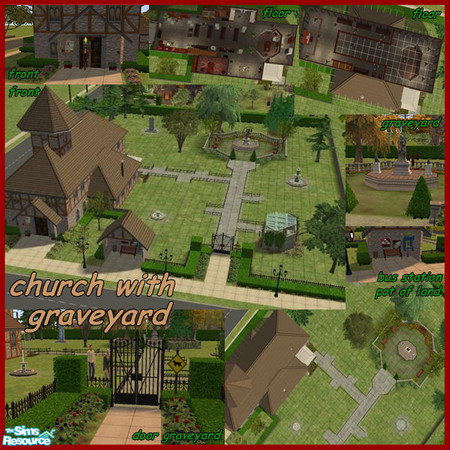 Sims 2 — Church with graveyard by ladyoscar1898 — Hello I am Akia SimsImo a estate broker. This is the new version of