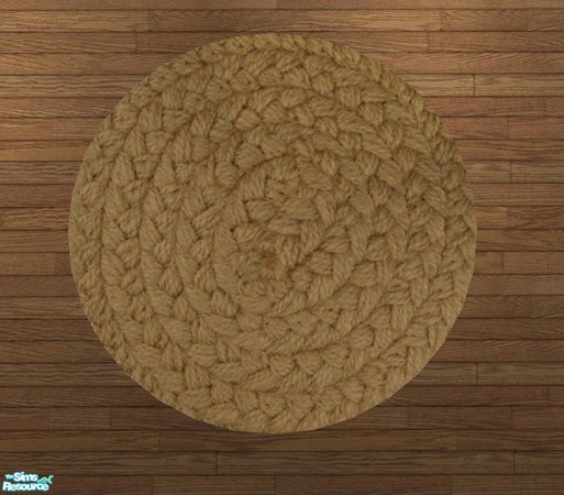 Sims 2 — Hand-Woven Solid Round Rugs - Oatmeal Rug by Riverwillows — Genuine hand-woven, round-braided 3x3 rugs. Perfect