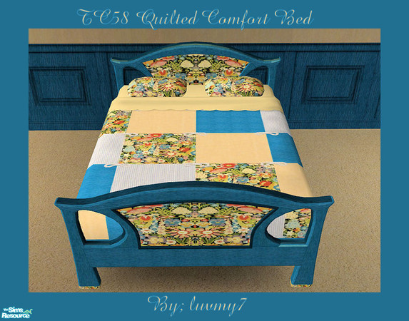 Sims 2 — TC58 Quilted Comfort Bedroom Set - Bed by luvmy7 — A very nice bed with a quilted comforter to keep your Sims