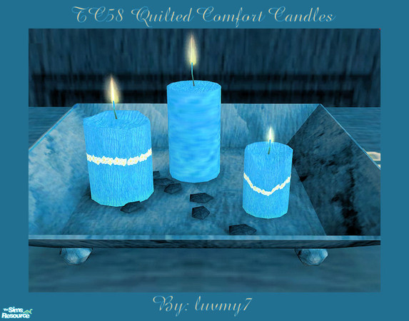 Sims 2 — TC58 Quilted Comfort Bedroom Set - Candles (blue) by luvmy7 — A very nice set of candles recolored to match my