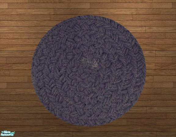 Sims 2 — Hand-Woven Solid Round Rugs - Eggplant Rug by Riverwillows — Genuine hand-woven, round-braided 3x3 rugs. Perfect