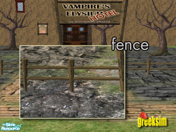 Sims 2 — grks Vampires - fence by greeksim — My recolorings of Solfal\'s sign and fence since I need them in game... Have