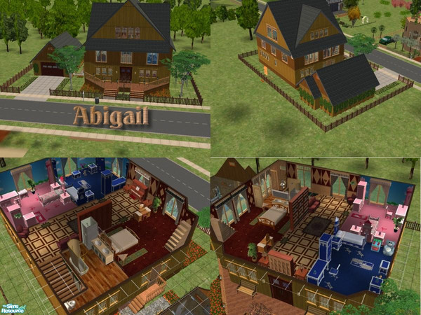 Sims 2 — Abigail by Malitia — Yet, another wooden home for your sims. 3 bedrooms, 2 bathrooms, perfect for a family with