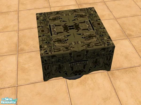 Sims 2 — Pharaoh's Restaurant - Dining - Table by luvs10s — Dark Egyptian fabric table cloth for Maxis Good Taste Dining