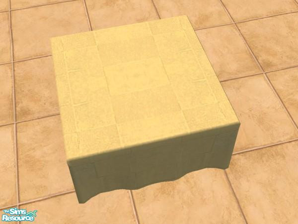Sims 2 — Pharaoh's Restaurant - Dining - Table by luvs10s — Pale golden fabric table cloth for Maxis Good Taste Dining