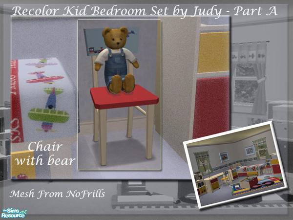 Sims 2 — Judy Little Kid Bedroom Set-Chair 2 by judyhugsnoopy — Recolor of "NoFrills Litter Thinker Decorative
