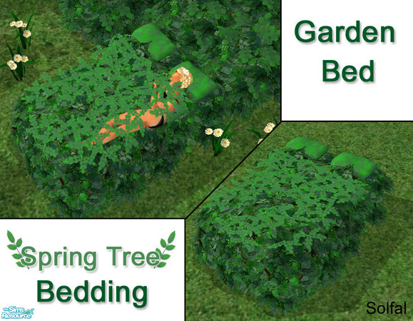 Sims 2 — Garden Dream Spring Bedding by solfal — Use this with my garden bed. Looks bad with Maxis beds.