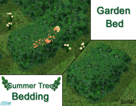 Sims 2 — Garden Dream Summer Bedding by solfal — Use this with my garden bed. Looks bad with Maxis beds.