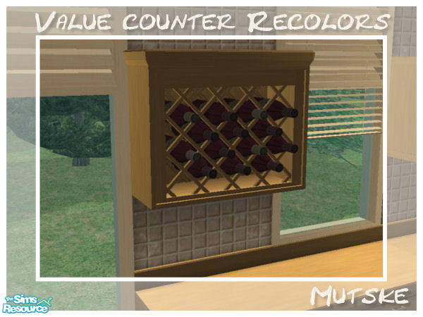 Sims 2 — Juice Rack Toffee by Mutske — Recolors from the Value Counter and the Juice Rack. Uppercabinets are made by