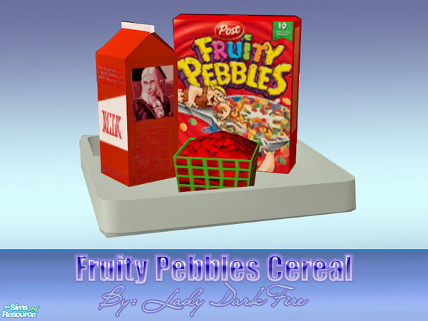 Sims 2 — Fruity Pebbles by Lady Darkfire — Fruity Pebbles cereal - breakfast choice. 