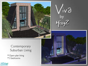 Sims 2 — Viva by MissyZ — Your Sims will love this contemporary suburban 'lodge'-style house! Large, modern open-plan