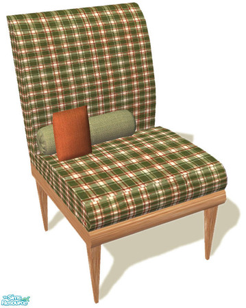 Sims 2 — Nifty 50's Chair by dancingaphrodite — Sage and spice merge in plaid and accent pillows for a comfortable and
