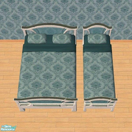 Sims 2 — D2DVictorian Blue Bedding by D2Diamond — Blue bedding that match my Victorian wallpapers! The Soma Glass bed
