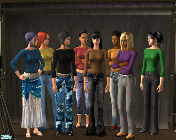 Sims 2 — Bold Ballet Front, V Back Tops by circlebyhabit — The shirts in these sets were inspired by a style of shirt