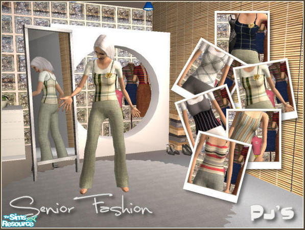 Sims 2 — Senior Fashion Pj\'s by mirake — Set of 6 cosy cocooning pj\'s made with the mesh of parsimonious (