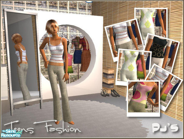 Sims 2 — Teens Fashion pj\'s by mirake — Set of 6 cosy cocooning pj\'s made with the mesh of parsimonious (