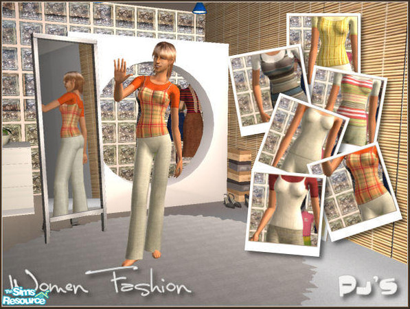 Sims 2 — Women Fashion Pj\'s by mirake — Set of 6 cosy cocooning pj\'s made with the mesh of parsimonious (