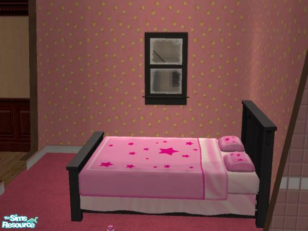 Sims 2 — Seeing Stars bedding. by Gothachu — It's very pink and full of stars! Recolour of Maxis bedding.