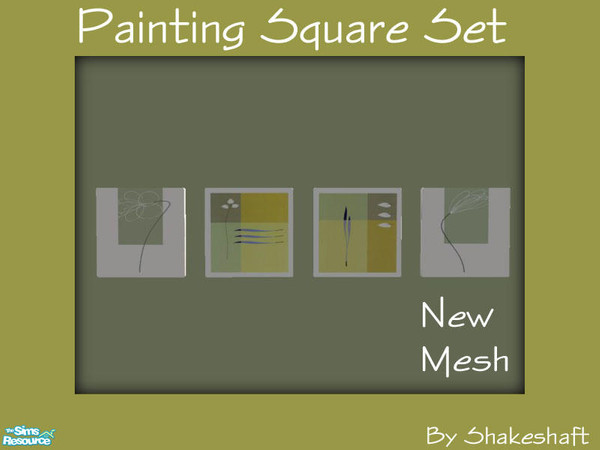 Sims 2 — Painting Square Set by Shakeshaft — Another New Mesh painting set, this one is a 1 tile painting with 3