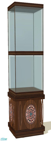 Sims 2 — Sierra Vista Display Case by dancingaphrodite — Cashcraft's Asian Display Case features dark wood highlighted