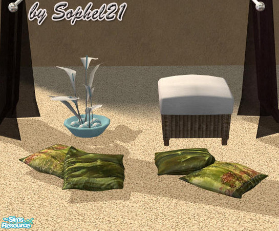 Sims 2 — Pillows - green pattern by Sophel21 — pillows which based on the grandiose mesh from Sunair. There are deco and