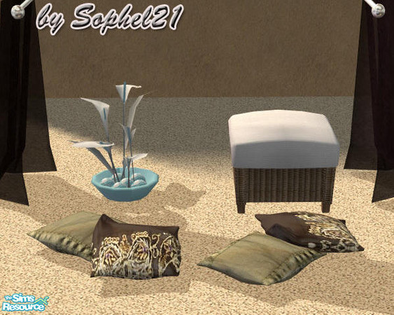 Sims 2 — Pillows - brown/green pattern by Sophel21 — pillows which based on the grandiose mesh from Sunair. There are