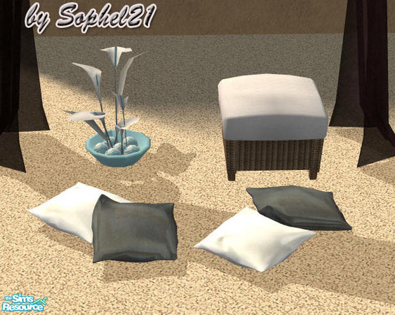 Sims 2 — Pillows - black and white by Sophel21 — pillows which based on the grandiose mesh from Sunair. There are deco