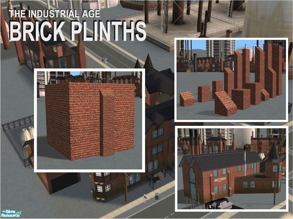 Sims 2 — Single-depth Tall Chamfered Plinth by Cyclonesue — A single-depth brick plinth to add decorative touches to your