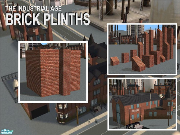 Sims 2 — Double Depth Full Height Plinth by Cyclonesue — A double-depth brick plinth to add decorative touches to your