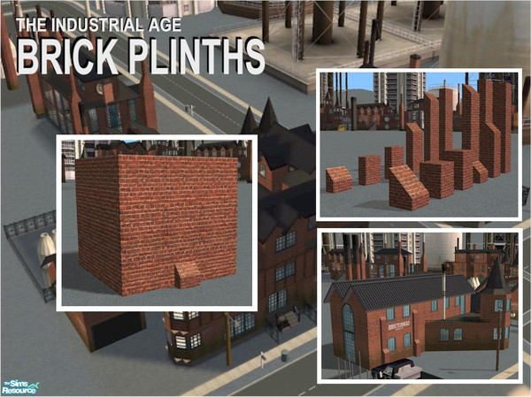 Sims 2 — Plinth Chamfer Top (Single) by Cyclonesue — A single-depth brick plinth to add decorative touches to your