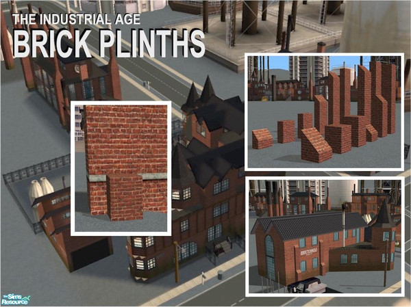 Sims 2 — Standard Foundation Plinth (double) by Cyclonesue — A double-depth brick plinth to add decorative touches to