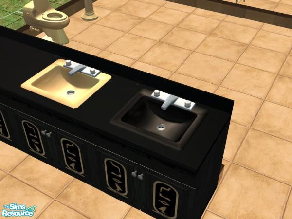 Sims 2 — Pharaoh's Restaurant - Sink Gold by luvs10s — Gold recolour of Maxis Superlative sink