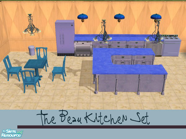Sims 2 — The Beau Kitchen Set by simmyfan2852 — The lovely, and blue Beau Kitchen is rich in deep colors, and perfect for