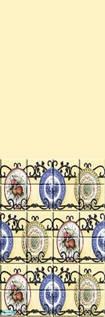 Sims 2 — Tuscan Plates - Tile by Lorah — 3 walls in sage and soft yellow. 1 wall with tile.