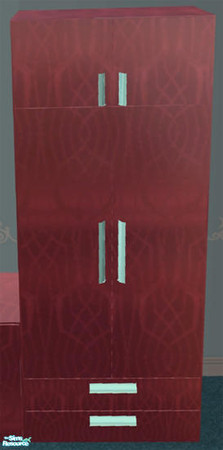 Sims 2 — Darube Bedroom - Cabinet1 by Cloisonne — Slim bedroom cabinet in wine and Aqua.