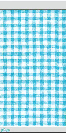 Sims 2 — Aqua Gingham wall by Raveena — Part of the Gingham Galore set which includes gingham curtains, walls and floors.