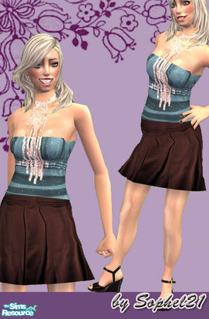 Sims 2 — SO_ElderCollection_001 - 2 by Sophel21 — whole outfit for elder female. comes with: Bandeau top, satin skirt,