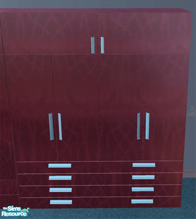 Sims 2 — Darube Bedroom -Cabinet5 by Cloisonne — Wine and Aqua Decorative Cabinet.