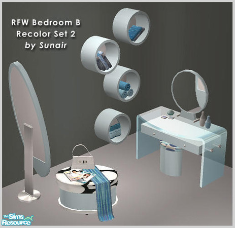 Sims 2 — RFW Bedroom B - Recolor set 2 by Sunair — RFW Bedroom B - Recolor set 2 (blue)
