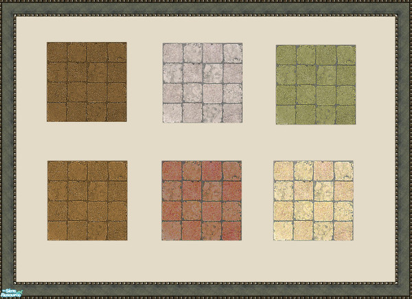 Sims 2 — Larger Rough Tile Floors by Henwen — These are a recolor of Maxis "Before It's Time" tile floor.