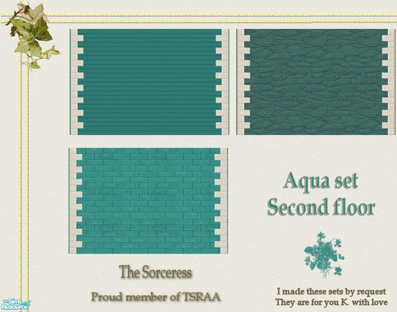 Sims 2 — JJs aqua second floor set by thesorceress — Made by The Sorceress