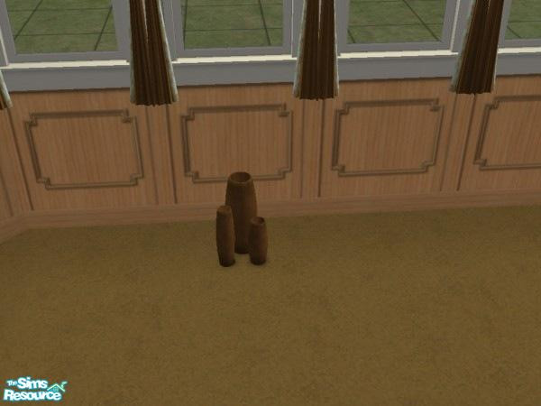 Sims 2 — Dark Orange Maxis Vases Recolour by abbieken888 — A dark orange recolour of Maxis' Musee Public Collection Vases