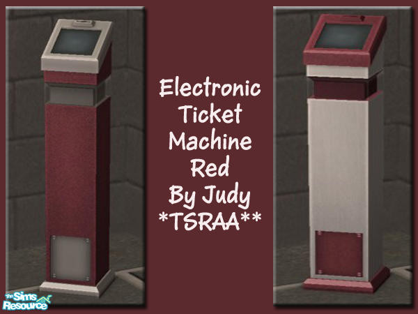 Sims 2 — Judy_Electronic Ticket Machine Red by judyhugsnoopy — Recolor of Maxis Electronic Ticket Machine. Hope you like