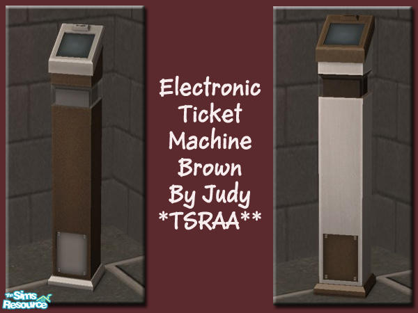 Sims 2 — Judy_Electronic Ticket Machine Brown by judyhugsnoopy — Recolor of Maxis Electronic Ticket Machine. Hope you